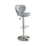 Polyurethane Swivel Barstool Silver Set of 2