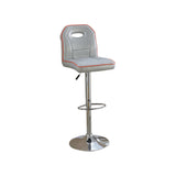 Polyurethane Swivel Barstool With Orange Trim Silver Set of 2