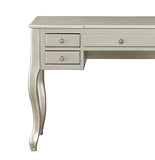 Benzara Cherub Vanity Set Featuring Stool And Mirror Silver BM167185 Silver Rubber wood MDF / Birch Veneer BM167185