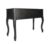 Benzara Cherub Vanity Set Featuring Stool And Mirror Black BM167186 Black Rubber wood MDF / Birch Veneer BM167186