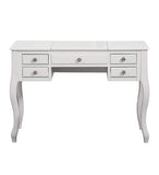 Benzara Cherub Vanity Set Featuring Stool And Mirror White BM167188 White Rubber wood MDF / Birch Veneer BM167188