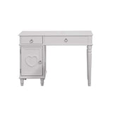 Benzara Seraph Vanity Set Featuring Stool And Mirror White BM167192 White Rubber wood MDF / Birch Veneer BM167192