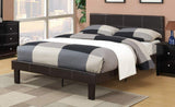 Benzara Leather Upholstered Bed With Slats, Brown BM167260 Brown Faux LeatherMDF BM167260