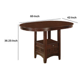 Benzara Counter Height Dining Table, Warm Brown BM168044 Brown Wood BM168044