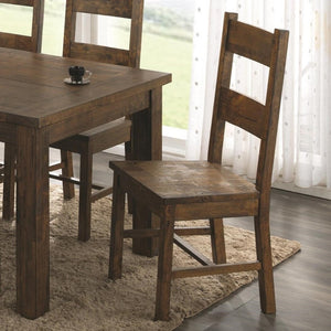 Benzara Armless Wooden Dining Side Chair, Rustic Golden Brown, Set of 2 BM168098 Brown Wood BM168098