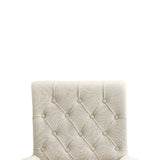 Benzara Diamond Tufted Upholstered Dining Chair, Cream & Smokey Black BM168130 Cream & Black Wood & Fabric BM168130