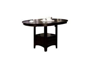 Benzara Oval Counter Height Table, Espresso Brown BM169048 Brown Wood BM169048