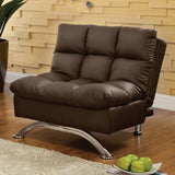 Benzara Fabric Upholstered Contemporary Chair With Metal Base, Dark Brown BM169109 Dark Brown Wood Metal Fabric BM169109