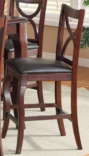 Benzara Wooden Counter Height Pub Chair, Set of 2, Brown BM170302 Brown Wood BM170302