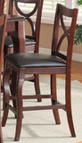 Wooden Counter Height Pub Chair, Set of 2, Brown