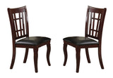 Benzara Wooden Dining Chair Set of 2, Cherry Brown BM170324 Brown Wood BM170324