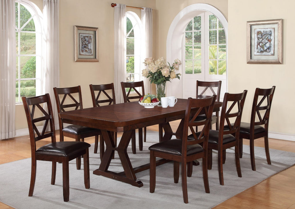 Benzara Dining Chairs with Designer Back,  Set of 2, Dark Brown BM170330 Dark Brown Wood BM170330