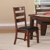 Benzara Solid Wood Side Chairs With Ladder Back Set Of 2 Brown BM171206 Brown Solid Wood BM171206