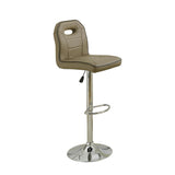 Benzara Swivel Bar Stool With Adjustable Height And Foot rest Set Of 2 Brown BM171249 Brown Faux Leather with foam seat BM171249