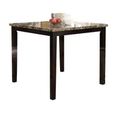 Benzara Wooden High Table Faux Marble Top, Brown BM171296 Brown Pine  Faux marble  Faux Leather  MDF BM171296