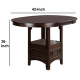 Benzara Wooden Counter Height Table, Brown BM171297 Brown Solid Wood MDF>br> OAK Veneer BM171297