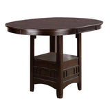 Benzara Wooden Counter Height Table, Brown BM171297 Brown Solid Wood MDF>br> OAK Veneer BM171297