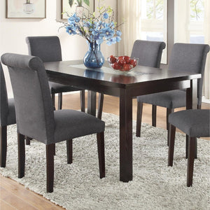 Benzara Wooden Dining Table With Tempered Glass Top, Brown BM171302 Brown top Pine Wood MDF with Birch veneer BM171302