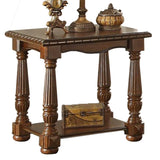 Rubber Wood End Table, Brown