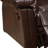 Benzara Bonded Leather Rocker/Recliner, Brown BM171425 Brown Hardwood  Bonded Leather Color: Espresso BM171425