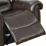 Benzara Bonded Leather & Plywood Recliner/Glider, Brown BM171450 Brown Bonded leather Plywoodmechanism plastic BM171450