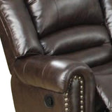 Benzara Bonded Leather & Plywood Recliner/Glider, Brown BM171450 Brown Bonded leather Plywoodmechanism plastic BM171450