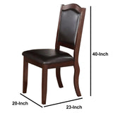 Benzara Rubber Wood Dining Chair, Set Of 2, Brown And Black BM171511 Brown And Black Rubber Wood Plywood BM171511