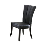 Benzara Leather Upholstered Dining Chair In Poplar Wood, Set Of 2,Black BM171539 Black Faux Leather Poplar wood BM171539