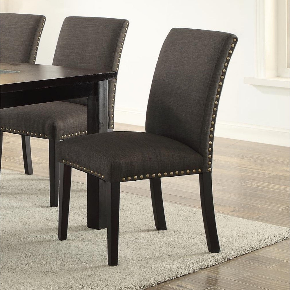 Benzara Set of 2 Contemporary/Modern Faux Leather Upholstered Dining Side  Chair (Wood Frame) in the Dining Chairs department at