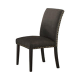 Benzara Set Of Two Wooden Frame Dining Chair, Ash Black BM171546 Black Polyfiber Solid wood w/ S spring  foam cushion BM171546