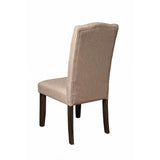 Benzara Set of 2 Button Tufted Parson Chairs, Beige BM171830 Beige Acacia Solids BM171830
