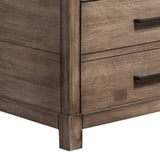 Benzara Nightstand with 3 Drawers  Brown BM171885 Brown Plantation Mahogany Solids & Okoume Veneer BM171885