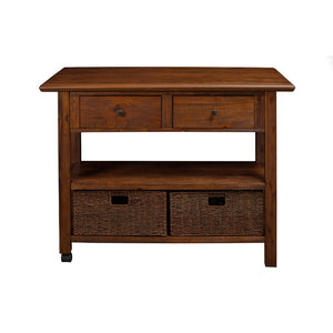 Benzara Wooden Kitchen Cart With Storage Drawers Brown BM172030 Brown Acacia Solids & Veneer BM172030