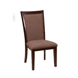 Benzara Upholstered Side Chairs In Wood Set Of 2 Brown BM172032 Brown Acacia Solids BM172032