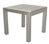 Benzara Outdoor Side Table, Gray BM172081 GRAY Aluminum And Plastic lumber (Recycled Plastic) BM172081