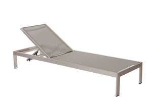 Benzara Anodized Aluminum Modern Patio Lounger In Gray BM172096 Gray Aluminum BM172096