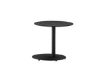 Benzara Metal Outdoor Side Table With Oval Top and Base, Black BM172102 Black Aluminum BM172102