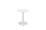 Benzara Metal Outdoor Side Table With Oval Top and Base, White BM172103 White Aluminum BM172103