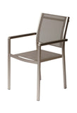 Benzara Aluminium Frame Dining Chair Set of 6 Gray BM172106 Gray Aluminium Textilene and polyster BM172106