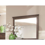 Benzara Landscape Mirror, Oak Brown BM172123 Brown MDF & Solid wood BM172123