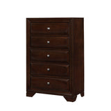 Benzara Drawer Chest, Cappuccino Brown BM172126 Brown MDF & Solid wood BM172126