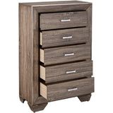 Benzara Country Chest, Natural Oak Brown BM172130 Brown MDF BM172130