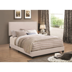 Benzara Ivory Upholstered Full Bed BM172141 Ivory Wood BM172141