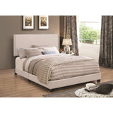 Benzara Modern Panel Twin Bed, Ivory BM172144 Ivory MDF & Solid wood BM172144