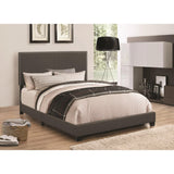 Benzara Charcoal Upholstered Full Bed BM172145 Charcoal Wood BM172145