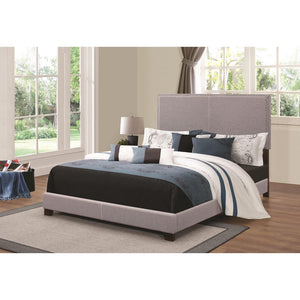 Benzara Grey Upholstered Full Bed BM172149 Grey Wood BM172149