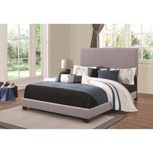 Benzara Grey Upholstered Eastern King Bed BM172150 Grey Wood BM172150