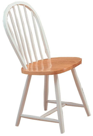 Benzara Dining Chair, White and Brown Set of 4 BM172187 White and Brown Wood BM172187