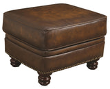 Benzara Traditional Ottoman, Brown BM172192 Brown FABRIC BM172192