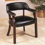 Benzara Office Side Chair, Black And Brown BM172201 Black And Brown FABRIC BM172201